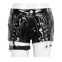 Load image into Gallery viewer, PT237 Glazed leather low-rise shorts
