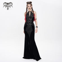 Load image into Gallery viewer, SKT238 Punk Velvet Snake Print Fishtail Long Dress
