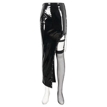 Load image into Gallery viewer, SKT178 Irregular patent leather skirt
