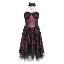 Load image into Gallery viewer, SKT23402 red women Skeleton Printing Gothic Lolita Dress
