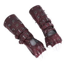 Load image into Gallery viewer, GE03302 red cut out on the back of the hand Men long gloves
