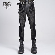 Load image into Gallery viewer, PT270 Punk Twill and Faux Leather spliced Trousers

