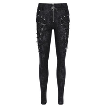 Load image into Gallery viewer, PT252 Super stretchy knitted laminated punk trousers
