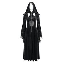 Load image into Gallery viewer, CT26001 Gothic shiny velvet halterneck hooded jacket
