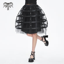 Load image into Gallery viewer, SKT202 Black leather punk short bustle
