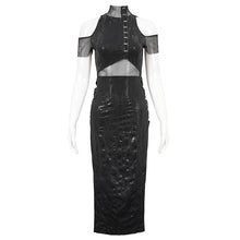 Load image into Gallery viewer, SKT170 Slant-breasted off-the-shoulder knitted midi dress
