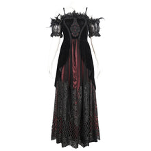 Load image into Gallery viewer, ESKT04502 Black and red Gothic suspender dress
