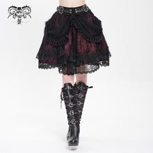 Load image into Gallery viewer, SKT23902 black and red Lolita short puffy skirt

