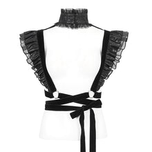 Load image into Gallery viewer, AS159 Shoulder ruffled lace-up maid body harness
