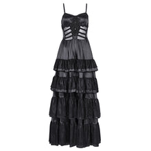 Load image into Gallery viewer, SKT22401 Black party Gothic long suspender dress
