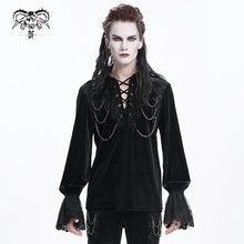 Load image into Gallery viewer, SHT12601  black glimmer Long-sleeved velvet shirts

