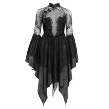 Load image into Gallery viewer, ESKT05301 Cheongsam style small flower mesh dress
