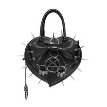 Load image into Gallery viewer, AS31501 Punk-style glossy bag with heart and bow details
