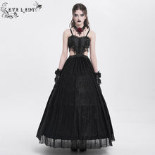 Load image into Gallery viewer, ESKT05901 Black Rose cutout waist strapless dress
