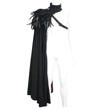 Load image into Gallery viewer, CA043 Single shoulder high collar feather men cloak
