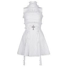 Load image into Gallery viewer, SKT21902 white lolita halterneck tunic dress
