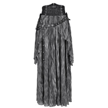Load image into Gallery viewer, SKT20701 Grey pirate style High waist two-tone chiffon punk skirt
