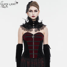 Load image into Gallery viewer, ECST006 Gothic color contrast lace up corset
