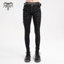Load image into Gallery viewer, PT252 Super stretchy knitted laminated punk trousers
