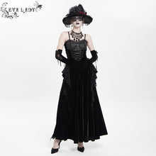 Load image into Gallery viewer, ESKT064 Gothic Rose Tassel Slip Dress
