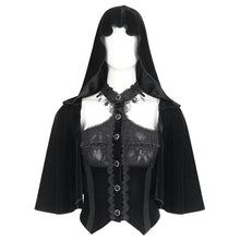 Load image into Gallery viewer, ETT03401 Gothic hooded halterneck women&#39;s short shirt
