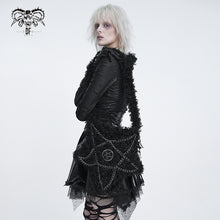 Load image into Gallery viewer, AS316 Inverted Pentagram Studded Curly-Faux-Fur Crossbody Bag
