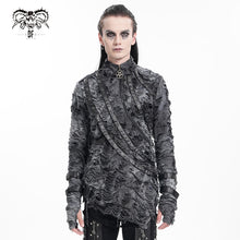 Load image into Gallery viewer, TT281 Punk tie-dye striped stand-up collar long-sleeved T-shirt
