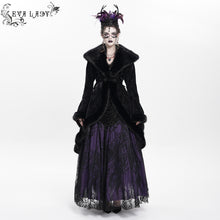 Load image into Gallery viewer, ECT02301  Cashmere diamond check fleece collar Gothic jacket
