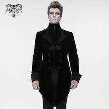 Load image into Gallery viewer, CT02201 western fashion gothic embroidered collar black men velveteen Tuxedo
