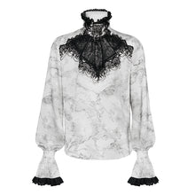 Load image into Gallery viewer, SHT15602 Grey Two-Tone Textured Woven Gothic Shirts with Bow Tie
