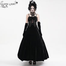 Load image into Gallery viewer, ESKT047 Women&#39;s velvet and shiny material suspender dress
