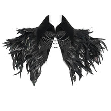 Load image into Gallery viewer, CA055 Gothic peak collar feather short cloak
