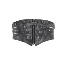 Load image into Gallery viewer, AS277 Punk-Style Faux Leather Woven Belt with Three Straps
