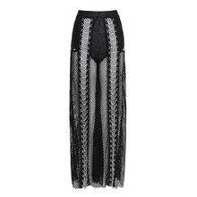 Load image into Gallery viewer, PT293 Punk Cutout Diamond Mesh Wide-Leg Pants
