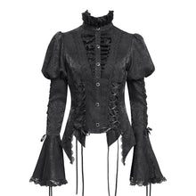 Load image into Gallery viewer, SHT14201 Black Love-shaped Jacquard Gothic Shirt
