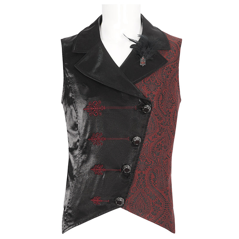WT07801 Gothic embroidered contrasting colors vest