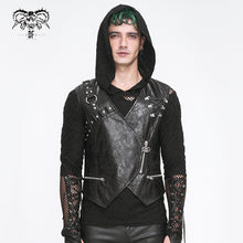 Load image into Gallery viewer, WT080 Faux cracked leather punk vest
