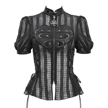 Load image into Gallery viewer, SHT129 Punk sheer plaid shirt
