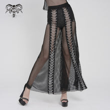 Load image into Gallery viewer, PT293 Punk Cutout Diamond Mesh Wide-Leg Pants
