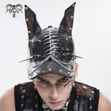 Load image into Gallery viewer, AS280 Cracked PU Doberman Cap with Mixed-Length Spikes
