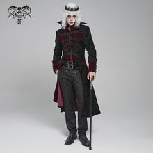 Load image into Gallery viewer, CT27002 Gothic pattern velvet long coat with multiple straps at the center front
