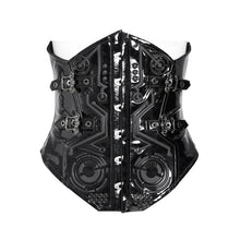 Load image into Gallery viewer, AS312 Punk-style patent leather belt with embossed detailing
