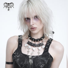 Load image into Gallery viewer, AS292 Punk-style choker with skull pendant
