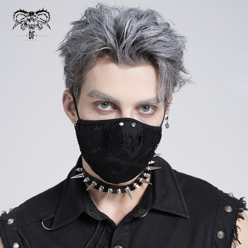 MK026 Punk skeleton printed mesh unisex nailed cotton mask