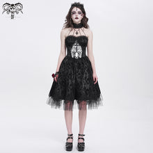 Load image into Gallery viewer, SKT23401 Black women Skeleton Printing Gothic Lolita Dress
