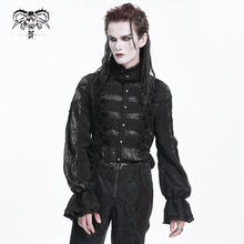 Load image into Gallery viewer, SHT127 Gothic pleated dark pattern balloon sleeve shirts

