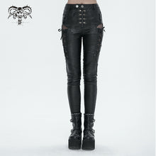 Load image into Gallery viewer, PT205 Side straps Thigh mesh women&#39;s leather trousers
