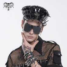 Load image into Gallery viewer, AS293 Punk-Style Spiked Patent Leather Military Cap
