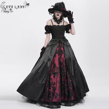 Load image into Gallery viewer, ESKT05702 red Sequined Lace Mesh Gown Dress
