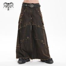 Load image into Gallery viewer, PT263 Punk coffee-colored woven wide-leg pants
